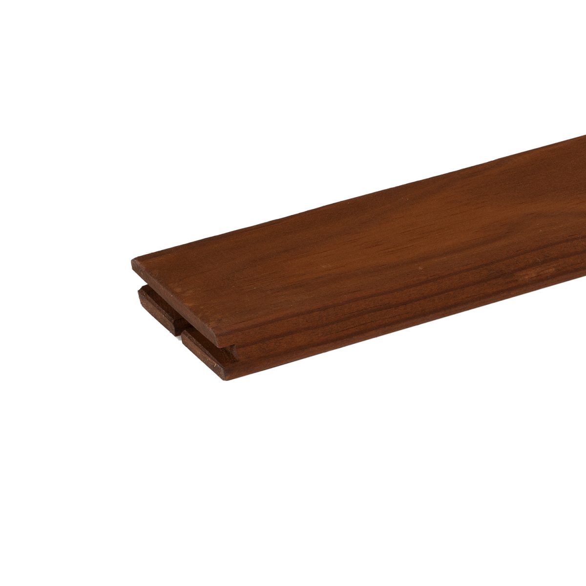 perfil de madera termotratada combi clip con lasur color teka